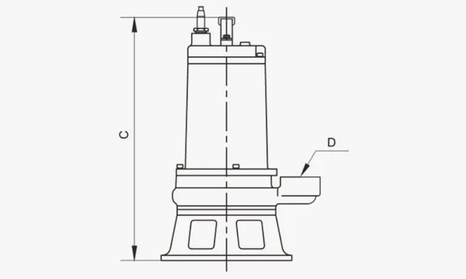 Dimensions of WQ-SQG Submersible Grinder Pumps
