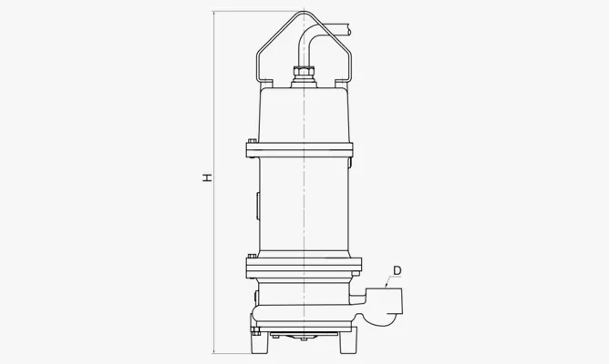 Dimensions of F(H)C F(H)G Submersible Grinder Pumps