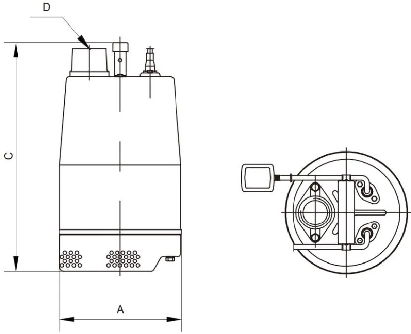 Dimensions of HS15-12-1.1 Submersible Sand Pump