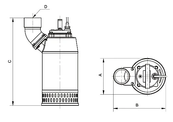 Dimensions of QDX-AL QX-AL Submersible Sand Pump