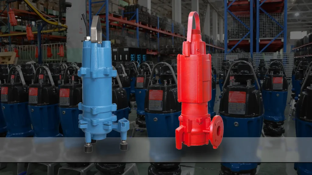  A collection of three submersible water pumps