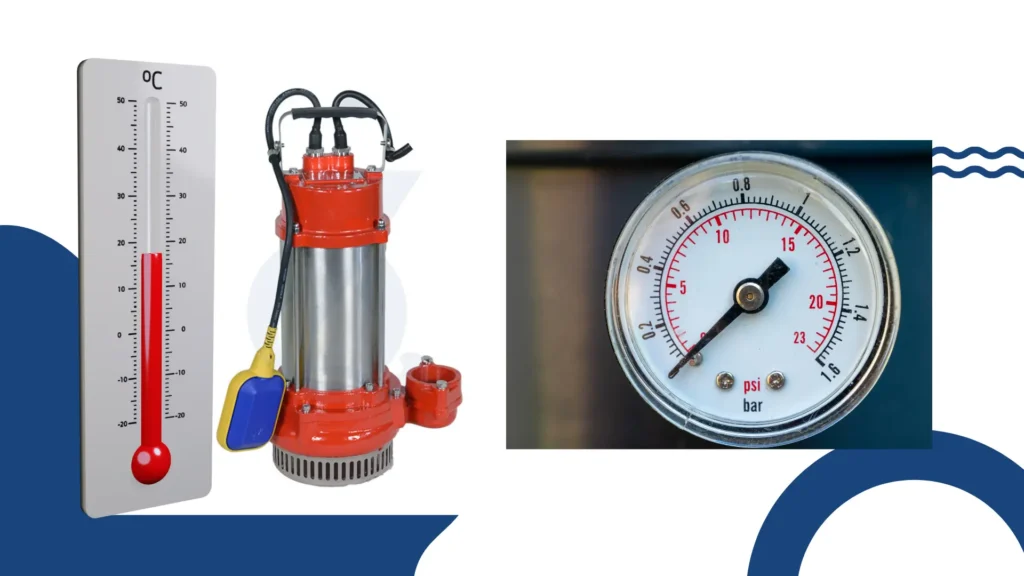 Maximum operating temperature and pressure of industrial submersible pumps